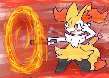 action_pose afterimage ambiguous_anthro ambiguous_gender anthro biped blush blush_stickers digitigrade dipstick_tail elemental_manipulation fire fire_manipulation food front_view holding_object holding_stick markings no_pupils object_in_tail open_mouth open_smile pose shrimp_(food) simple_background smile snout solo standing stick tail tail_markings annyui0611 nintendo pokemon braixen canid generation_6_pokemon mammal pokemon_(species) 2024 digital_drawing_(artwork) digital_media_(artwork) full-length_portrait hi_res japanese_description portrait translated_description