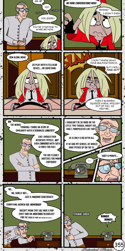 clothing dialogue duo elderly_male electronics eyewear glasses green_eyes grey_hair hair jacket light_body light_skin male phone red_clothing red_jacket red_topwear speech_bubble text topwear redundantmodule 101_dalmatian_street 101_dalmatians disney alfred_bright hunter_de_vil human mammal comic english_text hi_res
