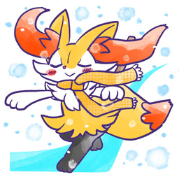 ambiguous_anthro ambiguous_gender anthro biped blush blush_stickers closed_smile digitigrade eyes_closed mostly_nude mouth_closed perspective-incorrect_plaid scarf scarf_only simple_background smile solo walking annyui0611 nintendo pokemon braixen canid generation_6_pokemon mammal pokemon_(species) 1:1 2024 digital_drawing_(artwork) digital_media_(artwork) full-length_portrait hi_res japanese_description portrait translated_description