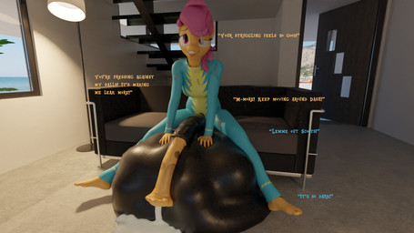 ahegao anthro anthro_pred balls big_balls big_penis bodily_fluids clothed clothing cock_vore cum cum_on_clothing dialogue ejaculation feet fully_inside genital_fluids genitals gynomorph gynomorph_pred huge_balls huge_penis inside_balls intersex intersex_pred looking_pleasured partial_nudity penile penis resting_on_balls sitting solo text vore frickitclaw friendship_is_magic hasbro my_little_pony scootaloo_(mlp) equid equine mammal 16:9 3d_(artwork) alternate_version_at_source digital_media_(artwork) english_text hi_res widescreen