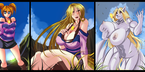 anthro areola base_one_layout basic_sequence big_breasts biped blonde_hair blue_eyes blush boots bottomwear breast_expansion breasts clothed clothing cloud expansion female footwear grass grey_body grey_nose grey_skin growth hair hand_on_breast huge_breasts human_to_anthro jewelry linear_sequence lips long_hair looking_at_viewer nails navel nipple_outline nipples nude one_row_layout outside pendant plant red_eyes shirt shoes short_hair sitting skirt sky smile solo species_transformation standing three_frame_image three_frame_sequence topwear transformation transformation_sequence seonidas human mammal mink mustelid musteline true_musteline 2014 hi_res sequence