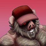 anthro beard body_hair daddy_kink daddyfication facial_hair hair looking_at_viewer male musclegut muscular muscular_anthro muscular_male nude overweight simple_background smile solo tonydapig domestic_pig mammal suid suina sus_(pig) 1:1 digital_media_(artwork) hi_res