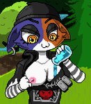 anthro breasts clothing clothing_pull female headgear headwear levixi liquid nipples shield_potion shirt shirt_pull solo topwear topwear_pull lepixius epic_games fortnite meow_skulls felid feline mammal animated digital_media_(artwork) pixel_(artwork) pixel_animation short_playtime