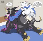 anal anal_penetration anthro anus balls bed bedroom_sex big_breasts big_butt big_female black_body black_eyes black_scales black_skin bodily_fluids breasts butt cape clothing colored_nails crossgender cum cum_in_ass cum_inside cum_on_face cum_while_penetrated duo ejaculation female furniture genital_fluids genitals half-closed_eyes holding_cape horn huge_butt kerchief large_female larger_female male male/female markings moan mtf_crossgender nails narrowed_eyes nipples penetration penile penile_penetration penis penis_in_ass pink_nipples purple_markings pussy pussy_ejaculation red_markings red_nails scale_markings scales sex simple_background size_difference small_but_hung small_dom_big_sub smaller_male stinger_tail tail text vaginal_fluids white_body white_scales white_skin kiffy_(artist) bandai_namco digimon gammamon_(ghost_game) digimon_(species) gammamon gulusgammamon reptile scalie absurd_res english_text hi_res