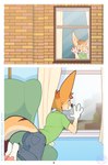 anthro brick male pawpads solo pupspace abz zee_(abz) canid canine fennec_fox fox mammal true_fox 2020 cel_shading comic digital_drawing_(artwork) digital_media_(artwork) hi_res shaded