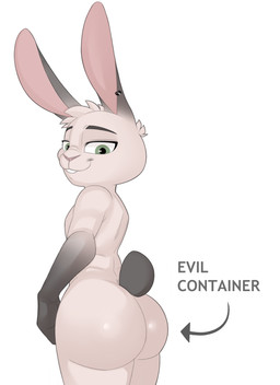 anthro big_butt buckteeth butt ear_piercing ear_ring green_eyes looking_at_viewer looking_back looking_back_at_viewer male nude piercing rear_view ring_piercing simple_background smile solo tail teeth text thick_thighs white_background white_body notyuky evil_container yuky_(character) lagomorph leporid mammal rabbit colored digital_drawing_(artwork) digital_media_(artwork) english_text hi_res meme shaded