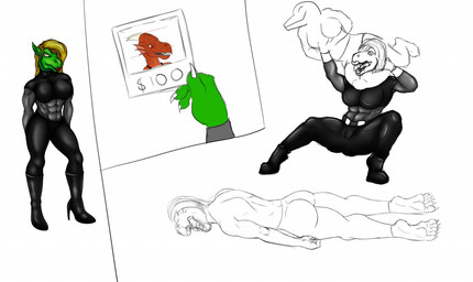 agent anthro asphyxiation assassin battle blonde_hair bodily_fluids boots bounty breasts choking clothing crush defeat drooling feet female femme_fatale fight footwear group hair high_heeled_boots high_heels latex leather leg_scissors lipstick makeup mission peril photo red_lipstick ryona saliva scissors shoes soles strangling unconscious wrestling hello.byeperson mythology dracona canid canine dragon fox mammal mythological_creature mythological_scalie scalie