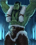 abs blizzard_entertainment clothed clothing dopq fangs green_body green_skin hi_res humanoid humanoid_pointy_ears male muscular muscular_humanoid muscular_male orc solo teeth thrall_(warcraft) warcraft