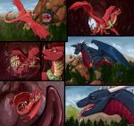 bodily_fluids duo feral forest macro male mountain open_mouth oral_vore plant saliva size_difference swallowing tail teeth throat tongue tree vore erganyfox european_mythology mythology bunsen passy dragon mythological_creature mythological_scalie scalie western_dragon absurd_res comic hi_res