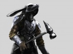 armor grey_background hammer headgear helmet male plate_armor simple_background solo tools warhammer warrior aubrey_serr overgrowth lagomorph leporid mammal rabbit 4:3 official_art