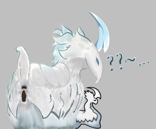 animal_genitalia animal_vulva anus black_vulva blue_eyes butt digitigrade female female_feral feral fur genitals in_heat inviting inviting_to_sex inviting_viewer narrowed_eyes presenting presenting_anus presenting_hindquarters presenting_vulva solo tail tail_anus vaginal vulva white_body white_fur fifity rimworld mammal thrumbo colored digital_drawing_(artwork) digital_media_(artwork) hi_res shaded