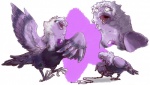 alternate_species amethyst_(gem_species) amethyst_(steven_universe) avian beak bird bodily_fluids cartoon_network cere_(anatomy) columbid crying duo expressions feathered_wings feathers female feral flying front_view gem_(species) headshot_portrait humanoid iguanamouth looking_down multiple_images open_mouth pigeon portrait quartz_(gem_species) simple_background solo spread_wings standing steven_universe tears whip white_background wings