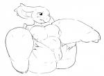 anthro anthrofied big_breasts breasts curvy_figure female genitals nude pokemorph pussy solo thick_thighs voluptuous onetiredbear nintendo pokemon generation_1_pokemon nidorina pokemon_(species) black_and_white monochrome sketch