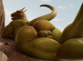anthro backsack balls big_butt butt day genitals lying lying_on_ground male muscular muscular_male muscular_thighs nude on_front on_ground penis penis_backwards rear_view sky solo teeth morethreedee microsoft the_elder_scrolls argonian scalie 2021 3d_(artwork) digital_media_(artwork) hi_res