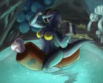 anthro bikini black_body black_scales breasts claws clothed clothing fangs female open_mouth red_eyes scales solo swimwear teeth tongue two-piece_swimsuit oniontrain capcom monster_hunter fanged_wyvern girros great_girros scalie digital_media_(artwork)