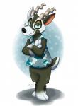 anthro clothed clothing fur half-closed_eyes horn male narrowed_eyes simple_background solo orlandofox animal_crossing cc-by-nc-nd creative_commons nintendo zell_(animal_crossing) antelope blackbuck bovid mammal true_antelope 2019 hi_res