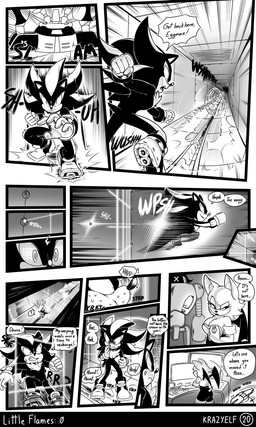 annoyed anthro armwear back_wings big_nose bodily_fluids breasts chasing cleavage clothed clothed_anthro clothed_female clothing computer_monitor dialogue elbow_gloves female footwear fully_clothed fully_clothed_anthro fully_clothed_female gloves group handwear laser laser_grid machine male quills_(anatomy) running shoes speech_bubble spooked surprised sweat sweaty_face team_dark text trio wings krazyelf sega sonic_the_hedgehog_(series) e-123_omega rouge_the_bat shadow_the_hedgehog bat e-series eulipotyphlan hedgehog mammal robot 3:5 absurd_res black_and_white comic english_text hi_res monochrome