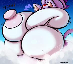 accessory anthro areola big_breasts big_nipples blue_sky bodily_fluids breast_expansion breast_grab breast_squish breasts cloud expansion female forehead_gem gem hair hair_accessory hairband hand_on_breast hand_on_own_breast holding_breast huge_breasts huge_nipples hyper hyper_breasts hyper_nipples macro_anthro macro_female motion_lines multicolored_body nipple_expansion nipples nude nude_anthro nude_female onomatopoeia pink_areola pink_nipples purple_body purple_ears purple_hair purple_tail red_gem red_hairband sky slosh sloshing_breasts solo sound_effects squish star starry_sky sweat sweatdrop tail tan_inner_ear text three-quarter_view two_tone_body white_body generalgodzilla sega sonic_the_hedgehog_(series) blaze_the_cat domestic_cat felid feline felis mammal 2024 absurd_res artist_name colored digital_media_(artwork) hi_res portrait shaded three-quarter_portrait
