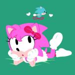 1:1 absurd_res amy_rose anthro blue_body blue_fur classic_amy_rose classic_sonic classic_sonic_(universe) clothing conditional_dnp duo eulipotyphlan female footwear fur gaturo gloves handwear heart_symbol hedgehog hi_res mammal pink_body pink_fur sega shoes sonic_the_hedgehog sonic_the_hedgehog_(series) young