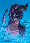 anthro crystal curved_horn female gem horn looking_at_viewer open_mouth scales solo spiked_tail spikes spikes_(anatomy) tail treasure stirren kobold scalie portrait