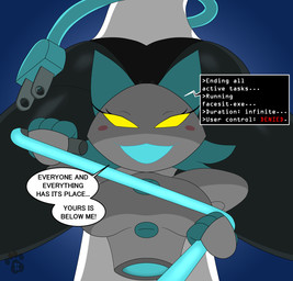 anthro big_butt blush blush_stickers breasts butt dialogue dominant dominant_female female floating_hands imminent_facesitting leash leashed_viewer looking_at_viewer low-angle_view machine open_mouth solo talking_to_viewer text thick_thighs whip wide_hips yellow_eyes ky_(malamute) deltarune undertale_(series) tasque_manager darkner felid feline mammal robot 2021 english_text hi_res