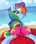 2017 bite biting_lip biting_own_lip dock_(anatomy) equid equine female feral friendship_is_magic hair hasbro hi_res horse looking_at_viewer looking_back mammal multicolored_hair multicolored_tail my_little_pony pearlyiridescence pony rainbow_dash_(mlp) rainbow_hair rainbow_tail self_bite smile solo tail