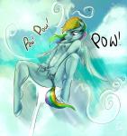 anthro anthrofied anus biped blue_body blue_feathers blue_fur cloud feathered_wings feathers female fur genitals hair long_hair multicolored_hair nude outside pussy rainbow_hair solo spread_legs spreading wings blindcoyote glacierclear friendship_is_magic hasbro my_little_pony mythology rainbow_dash_(mlp) equid equine mammal mythological_creature mythological_equine pegasus 2015 colored digital_media_(artwork) hi_res shaded