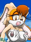 5_fingers ambiguous_gender anthro big_breasts breast_grab breasts clothing disembodied_hand duo female female/ambiguous fingers gloves grabbing_from_behind hand_on_breast handwear mature_anthro mature_female nipples nude open_mouth raianonzika sega sonic_the_hedgehog_(series) vanilla_the_rabbit lagomorph leporid mammal rabbit hi_res