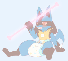 ageplay anthro biped black_body black_fur blue_body blue_fur blush chest_spike clean_diaper clothed clothing diaper fur hand_spike infantilism male mind_control object_in_mouth pacifier pacifier_in_mouth pattern_diaper red_eyes ringed_eyes roleplay sitting solo spikes spikes_(anatomy) spiral spiral_eyes wearing_diaper yellow_body yellow_fur ozzybear nintendo pokemon canid canine generation_4_pokemon lucario mammal pokemon_(species) 2018 absurd_res hi_res