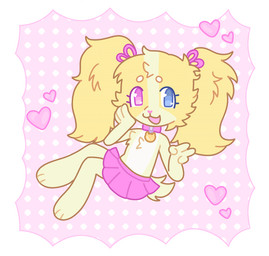 accessory anthro bow_ribbon clothing collar female hair_accessory hair_bow hair_ribbon hand_on_cheek happy heart_symbol heterochromia looking_at_viewer one_eye_closed pigtails pink_clothing pink_collar ribbons solo wink winking_at_viewer young anonymous_artist dollie_(triixs) bird_dog canid canine canis cocker_spaniel domestic_dog hunting_dog mammal spaniel animated