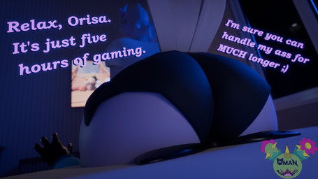 anthro bed big_butt butt butt_crush butt_focus butt_smother facesitting female female/female furniture gaming machine on_bed sitting sitting_on_another sitting_on_bed smothering solo teasing_with_butt thick_thighs wide_hipped_female wide_hips omananimations orisa_(omananimations) anatid animal_humanoid anseriform anserine avian avian_humanoid bird bird_humanoid humanoid robot robot_humanoid swan absurd_res hi_res