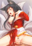 ahri animal_ears bell black_hair blush breasts canine cum cum_in_pussy cum_inside eyes_closed female fox_ears fox_tail hair hi_res human kerasu league_of_legends long_hair mammal multiple_tails nipples open_mouth penetration pubes pussy sex spread_legs spreading sweat uncensored wolf wolf_ears wolfgirl
Rating: Explicit
Score: 12
User: AnacondaRifle
Date: April 13, 2014