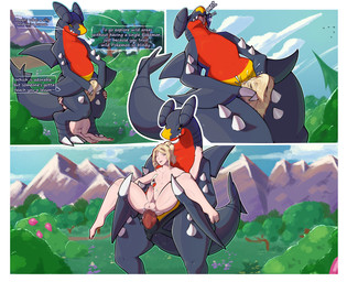 anal anal_orgasm anal_penetration animal_genitalia animal_vulva anus balls bestiality blonde_hair bodily_fluids butt cum cum_while_penetrated cunnilingus dialogue dildo dildo_in_ass dildo_insertion dominant dominant_female dominant_feral duo ejaculation erection female female_feral female_on_top female_penetrating female_penetrating_male feral feral_dominating_human feral_on_top feral_penetrating feral_penetrating_human genital_fluids genitals hair hands-free human_on_feral human_penetrated humanoid_genitalia humanoid_penis interspecies larger_dom male male/female male_penetrated nude nude_human object_in_ass on_top open_mouth oral orgasm pegging penetration penis pokephilia sex sex_toy sex_toy_in_ass sex_toy_insertion size_difference sound_effects speech_bubble strapon strapon_in_ass strapon_sex submissive submissive_human submissive_male tail text tongue tongue_out toying_partner trainer_role_reversal vaginal vaginal_fluids vaginal_fluids_on_face vulva willywea mythology nintendo pokemon dragon garchomp generation_4_pokemon human mammal mythological_creature mythological_scalie pokemon_(species) scalie absurd_res hi_res