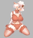 accessory anthro bow_(feature) bra breasts clothed clothing female flower flower_in_hair hair hair_accessory panties plant solo underwear ss0v3l the_walten_files sha_(twf) bovid caprine mammal sheep 2021 absurd_res hi_res