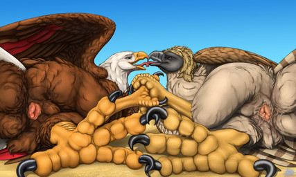 4_toes anatomically_correct animal_genitalia anisodactyl bodily_fluids cloaca cum cum_in_cloaca cum_inside feet feral foot_focus footsie french_kissing genital_fluids genitals hand_holding kissing licking licking_tongue looking_at_viewer saliva talons toes tongue ferobird annie_the_eagle pirate_eagle accipitrid accipitriform avian bald_eagle bird eagle philippine_eagle sea_eagle 2025 5:3 absurd_res hi_res