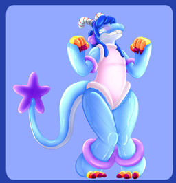 anthro bangs blush bow_(feature) closed_hands clothed clothing excited excited_expression eyes_closed female happy horn inflatable knock-kneed latex leotard pool_toy raised_arms rings_on_arms rings_on_legs simple_background smile solo tail tail_star toastmanmcface mythology chrissy_(zoran) angel_dragon animate_inanimate dragon living_inflatable mythological_creature mythological_scalie scalie absurd_res hi_res