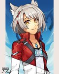 clothed clothing eyebrows female grey_hair hair inner_ear_fluff red_clothing smile solo tuft orlek cc-by-nc-nd creative_commons xenoblade_(series) xenoblade_chronicles_3 mio_(xenoblade) animal_humanoid blade_(xenoblade) cat_humanoid felid felid_humanoid feline feline_humanoid gormotti humanoid mammal mammal_humanoid 2022 4:5 absurd_res half-length_portrait hi_res portrait