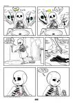 2017 animated_skeleton bathroom bone c-puff comic english_text hi_res humanoid male sans_(undertale) skeleton speech_bubble text towel undead undertale undertale_(series)