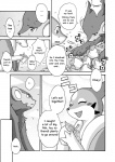 comic dialogue digital_media_(artwork) duo english_text felid female feral floatzel food fruit generation_4_pokemon greyscale luxray male mammal mikaduki_karasu monochrome nintendo plant pokemon pokemon_(species) rozelyn_the_floatzel_(mischievous-skunk) text