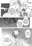 anthro black_and_white canid canine canis clothing comic cotton_(artist) dialogue domestic_dog english_text felid fur greyscale group kariga lion male mammal monochrome natsume_(tooboe_bookmark) nitobe pantherine text tooboe_bookmark