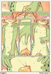 anthro bra clothing female genitals green_insides green_mouth green_nipples green_pussy laundry nipples nude pussy shower solo underwear unusual_insides conditional_dnp funkybun veronica_(funkybun) comic hi_res tagme