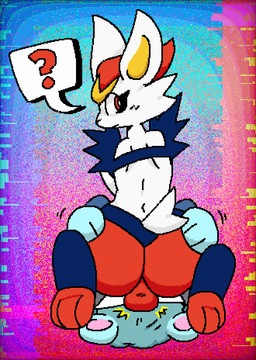 anthro balls balls_on_face butt butt_grab duo facesitting genitals hand_on_butt looking_back male male/male paws question_mark sitting sitting_on_another qoolbunart nintendo pokemon biscuit_(bizkit) cinderace generation_8_pokemon mammal mouse murid murine pokemon_(species) rodent 2021