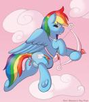 2014 absurd_res anal anal_beads anal_penetration arrow_(weapon) blue_body blue_feathers blue_fur bodily_fluids bow_(weapon) cloud cupid cutie_mark digital_media_(artwork) equid equine feathered_wings feathers female feral flying friendship_is_magic fur genital_fluids genitals hair half-closed_eyes hasbro hi_res holding_object holding_weapon hooves looking_at_viewer mammal multicolored_hair multicolored_tail my_little_pony mythological_creature mythological_equine mythology narrowed_eyes outside pegasus penetration purple_eyes pussy quiver_(object) rainbow_dash_(mlp) rainbow_hair rainbow_tail ranged_weapon ratofdrawn sex_toy shaded simple_background sky skyscape smile solo tail teeth vaginal_fluids weapon wet wings