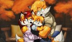 0l-fox-l0 absurd_res anthro autumn_leaves beard bench blue_eyes caitlyn_(0l-fox-l0) canid canine clothing couples eyewear facial_hair family family_bonding family_photo father_(lore) father_and_child_(lore) father_and_son_(lore) female fox foxo_(0l-fox-l0) fur glasses group group_hug group_photo group_picture hair hi_res hug huge_filesize hugging_another husband husband_and_wife james_(0l-fox-l0) love male mammal married_couple mother_(lore) mother_and_child_(lore) mother_and_son_(lore) muscular orange_body orange_fur parent_(lore) parent_and_child_(lore) parent_and_son_(lore) red_hair son_(lore) trio whiskers wife young