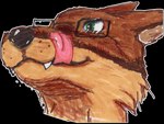 colour_pencil eyewear glasses licking licking_lips marker solo tongue burgundy_wolf burgundy_wolf_(character) canid canine canis mammal wolf alpha_channel traditional_media_(artwork) nonbinary_(lore)