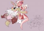 cuddling eyewear flower fur glasses hug pink_body pink_fur plant sexilydrawn made_in_abyss malu'kalea nanachi mammal narehate 2017 absurd_res hi_res