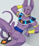 abs anthro balls beerus biped bottomwear butt claws clothed clothing domestic_cat dragon_ball dragon_ball_super ear_piercing erection fangs felid feline felis genitals hairless hairless_cat half-closed_eyes hazakyaracely hi_res humanoid_genitalia humanoid_penis licking licking_lips licking_own_lips loincloth long_ears looking_at_viewer male mammal mostly_nude muscular muscular_anthro muscular_male narrowed_eyes open_mouth pecs penis piercing presenting presenting_penis purple_balls purple_penis reclining seductive self_lick sharp_teeth sitting smile solo sphynx_(cat) spread_legs spreading teeth tongue tongue_out yellow_eyes