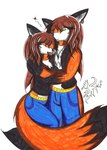 :3 anthro clothed clothing cuddling duo female heart_symbol male male/female romantic romantic_couple watheanum anum_chaos faly walter_(anum_chaos) canid canine fox mammal hi_res