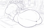 anthro belly big_belly big_butt burping butt clothed clothing immobile male morbidly_obese morbidly_obese_anthro obese obese_anthro overweight overweight_anthro solo text torn_clothing villainous hoodah cephy felid mammal pantherine better_version_at_source