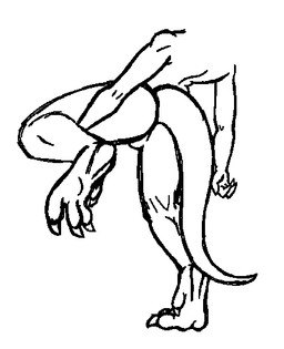 ambiguous_gender back_arch big_tail bulge butt claws finger_claws muscular_legs raised_leg scales simple_background solo tail thick_thighs toe_claws xystian humanoid lizard reptile scalie monochrome sketch